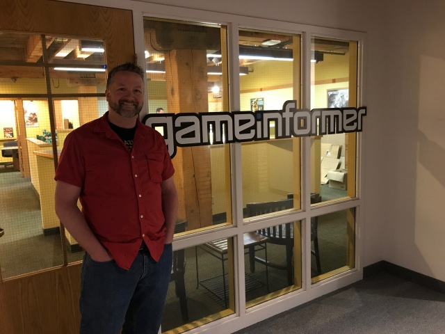 Tom Awesome in front of the Game Informer office