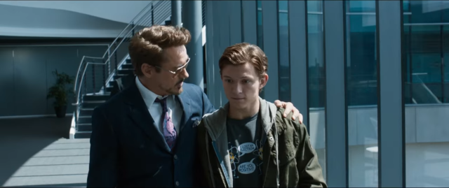 Tony Stark with Peter Parker